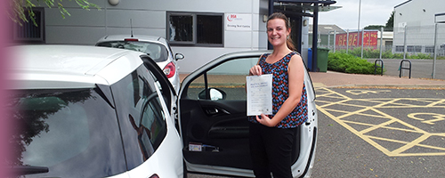 Picture of a girl who has just passed her test