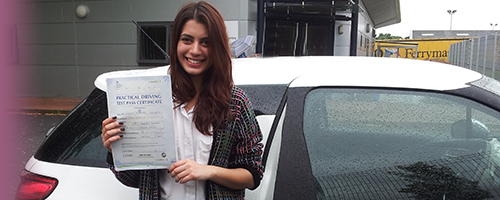 Picture of a girl who has just passed her test