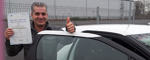 Picture of a man who has passed his test